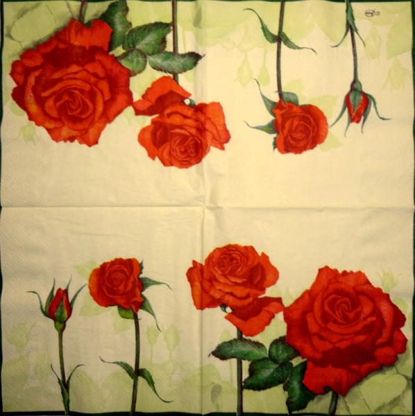 074 Roses - 3-ply (red) - Ambiente